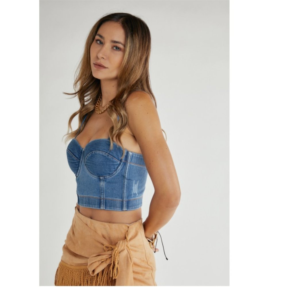 Denim Corset Bustier